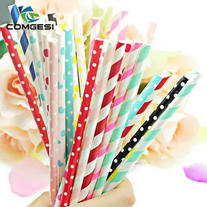 กระดาษหลอดดูดดื่ม 10 มิลลิเมตรขนาดใหญ่จัมโบ้กระดาษ Straws พร้อม Pointy End สำหรับชาและกาแฟ