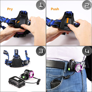 Đèn pha LED 1000LM T6 Đèn pha zoom 3 chế độ Đèn pha chống nước Đèn pin cắm trại Đèn lồng phía trước Đèn pin săn bắn - Product Image 6