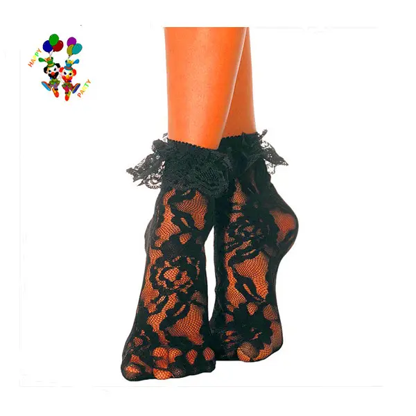 Cheap Womens Black Lace Ruffle Ankle Socks HPC-3012