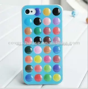 Welle punkt kunststoffabdeckung, süßigkeiten farbe fall für iphone4 4s