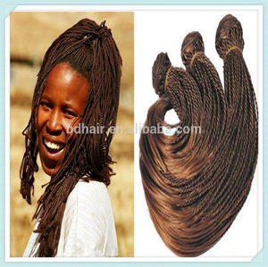 2014 kanekalon fibre synthétique de trame de cheveux pour les femmes noires, de mode de qualité tresse de cheveux de trame micro - Product Image 1