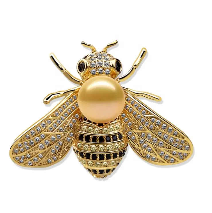 Inseto abelha de pérolas, joias de metal de alta qualidade
