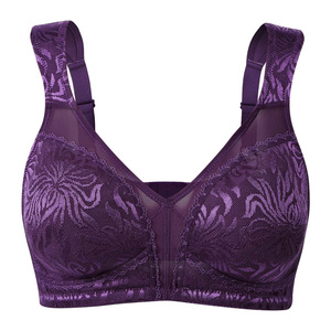 Wholesale Non Padded Wirefree <strong>Bra</strong> Women Sexy Nylon Spandex Full Coverage Wirefree Support <strong>Bra</strong> Only <strong>Bra</strong> Decorated With Lace <strong>Busty</strong> - Product Image 1