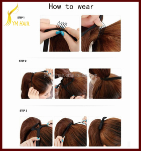 Extension capillaire en queue de cheval pour femmes, 100% <span class=keywords><strong>cheveux</strong></span> naturels indiens remy, qualité supérieure, bon marché, prix de gros, double trame, avec <span class=keywords><strong>clips</strong></span> - Product Image 4