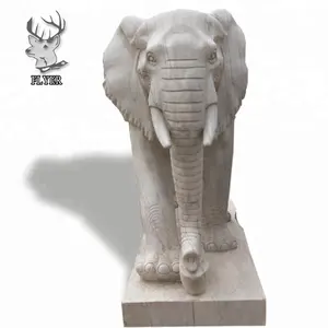 Outdoor decoration large marble elephant with babies