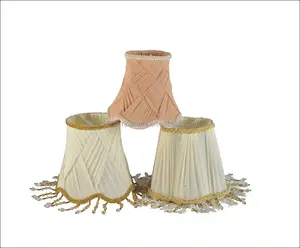 Hot Sale Fabric Pleated Lamp Shade with Tassel for Hotel Table Lamp Colorful Frame