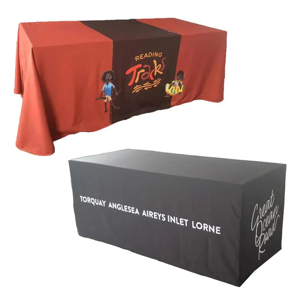 Full Color Printing Custom Size and Color and Logo Table Cloth Table Throw For Trade Show