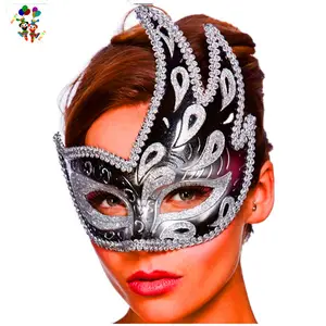 Plastic Silver Black Colors Livorno Venetian Party Dance Mardi Gras Masks HPC-0455