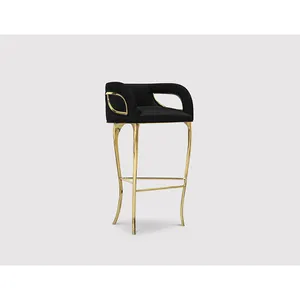 현대 호화스러운 작풍 높은 금 다리 안락 의자 barstool 까만 막대기 의자
