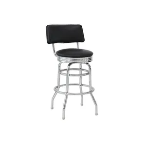 Metal Chrome Bar Stool Casino Chair With Swivel Bucket Seat