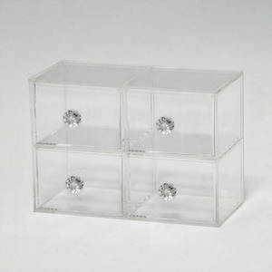 Black Small Acrylic <b>Drawer</b> Box for Jewelry with Handle - Product Image 2
