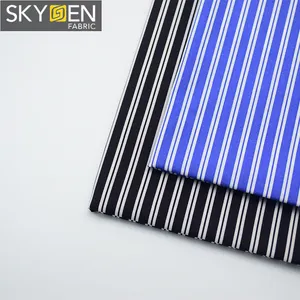 Skygen fabrika fiyat özel 100 pamuk dokuma poplin siyah ve beyaz çizgili kumaş