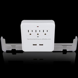 Protector <span class=keywords><strong>de</strong></span> Sobretensión con 3 Tomas <span class=keywords><strong>de</strong></span> CA, 2 Puertos USB, Enchufe <span class=keywords><strong>de</strong></span> Pared para Carga <span class=keywords><strong>de</strong></span> Teléfonos Móviles, <span class=keywords><strong>Regleta</strong></span> <span class=keywords><strong>de</strong></span> Alimentación Portátil con Soporte - Product Image 3