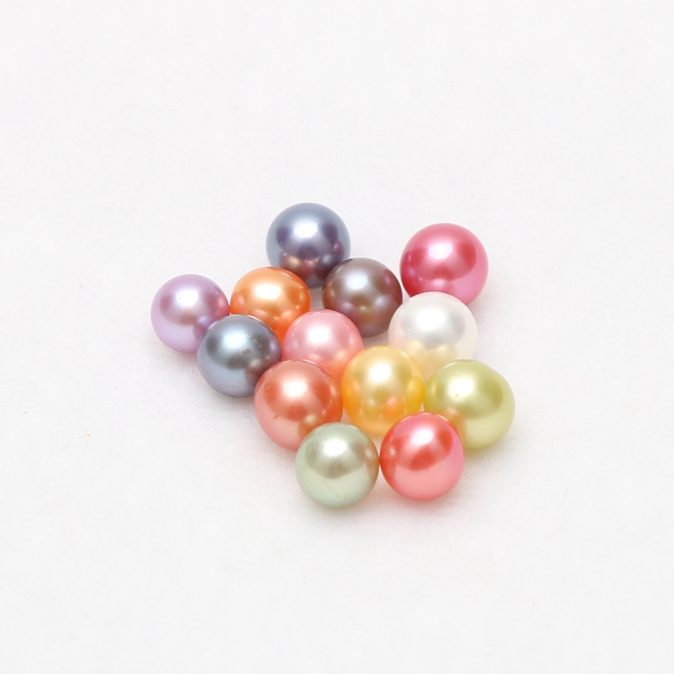 6-8Mm Zuji Warna Campuran Air Tawar Alami Mutiara Bulat Harga Mutiara Longgar