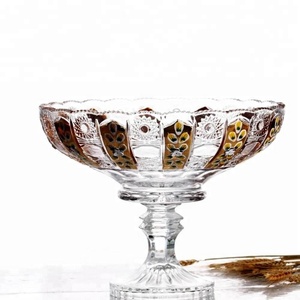 Tigela de vidro com revestimento dourado para frutas, conjunto de 3 peças, venda por atacado. - Product Image 6