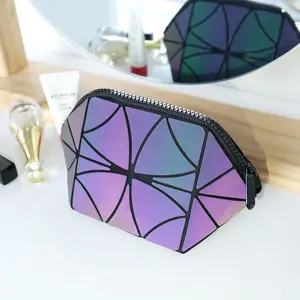 Schillernde holo grafische Schmink tasche Mini Make-up Bag reflektierende Tasche