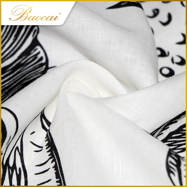 Фабричная распродажа, модная 100% льняная ткань с принтом и логотипом на заказ