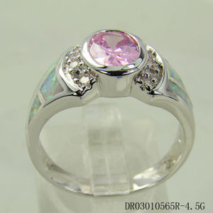 Blanc opale avec du rose cz bijoux, opale bijoux bague de fiançailles dr03010565r-4.5g accepter de <span class=keywords><strong>payer</strong></span> par paypal - Product Image 2