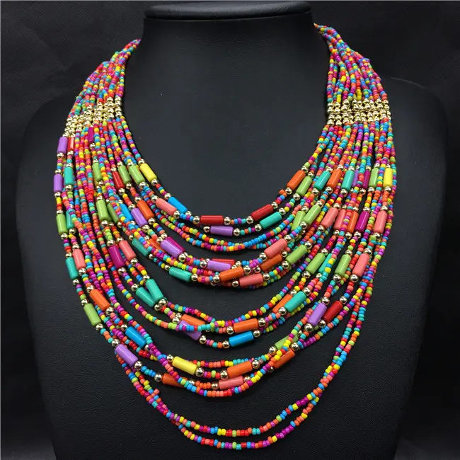 Collar de cristal de moda colorida para mujer, fabricante de collar barato chocker