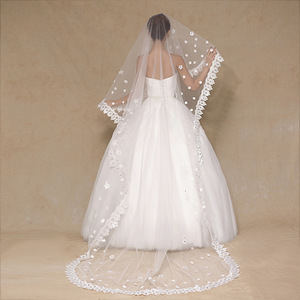 <span class=keywords><strong>Accessori</strong></span> da <span class=keywords><strong>sposa</strong></span> 2020 3 m avorio lunghi veli da <span class=keywords><strong>sposa</strong></span> con perline uno strato di pizzo fiori <span class=keywords><strong>velo</strong></span> da <span class=keywords><strong>sposa</strong></span> per <span class=keywords><strong>sposa</strong></span> - Product Image 2