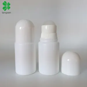 Empty Plastic 50ML Refillable Roll On Bottles Recyclable Leak-Proof DIY Deodorant Containers With Plastic Roller Ball