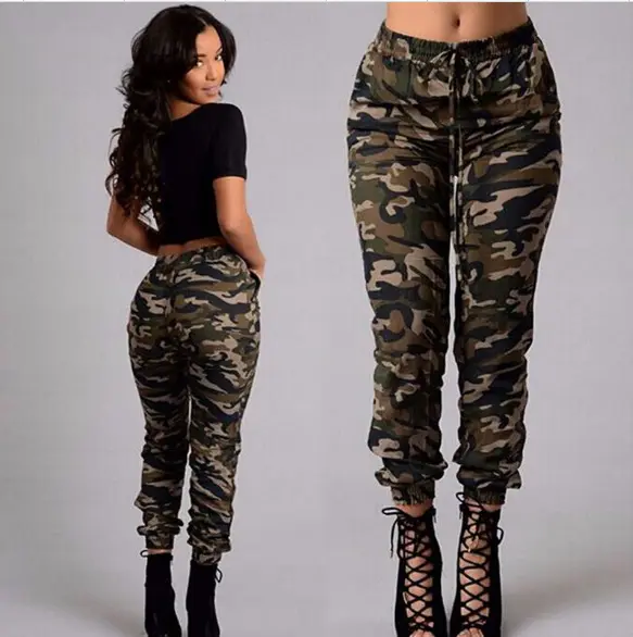 Women Plus size pencil fashion pants 3XL 4XL 5XL sexy slim printed full length womens camouflaged pants A210