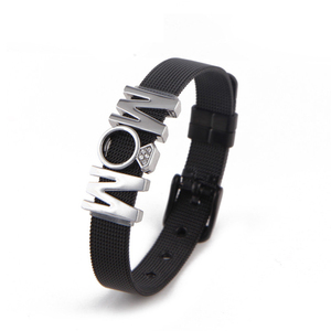 Regalo di Giorno <span class=keywords><strong>della</strong></span> madre di maglia di acciaio inossidabile <span class=keywords><strong>mamma</strong></span> scorrevole di fascini del braccialetto - Product Image 6