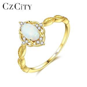 CZCITY <strong>Silver</strong> <strong>Opal</strong> <strong>Ring</strong> Jewelry Women Wedding Factory Wholesale Oval Shape Blue <strong>Opal</strong> <strong>Ring</strong> - Product Image 1