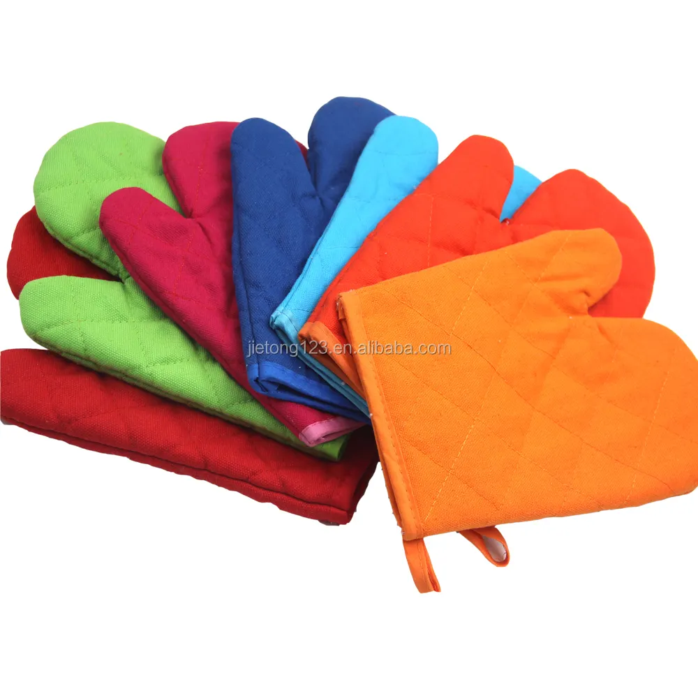Wholesale multifunctional cotton oven mitts cotton solid colour oven mitts apply for kitchen