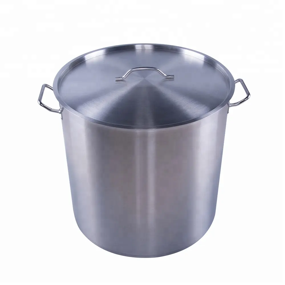 Nấu Ăn Nồi 60Cm Thép Không Gỉ 100 Gallon Lớn Nhôm Kim Loại Súp & Cổ Phiếu Chậu Thép Đồ Dụng Nhà Bếp Chậu Hỗ Trợ 10Pcs