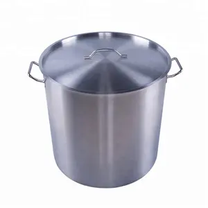 Panci masak 60cm Stainless Steel 100 galon, Pot dapur besar aluminium logam SUP & stok peralatan dapur, Pot baja tahan karat 10 buah