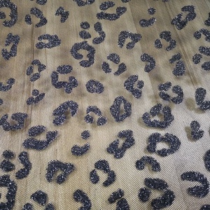 Tissu Tulle scintillant en maille, couleur noir Sexy, à la mode, motif léopard, pour robe de soirée, nouvelle collection - Product Image 5