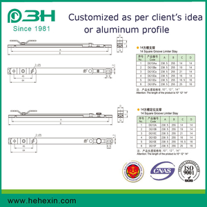 Phần Cứng Cửa Sổ 304 Thép Không Gỉ 14 Rãnh Vuông Định Vị Giới Hạn - Product Image 3