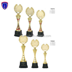 14.2 इंच # 222GF-A तीन आकार तामचीनी लोगो के साथ प्राचीन चांदी धातु गोल्फ ट्रॉफी - Product Image 6