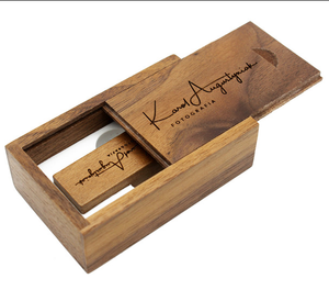 Wooden Customer Logo Wooden Usb With Box Usb Flash Drive Memory Stick Pen Drive 4Gb 8Gb 16Gb 32Gb U Disk Wedding Gift