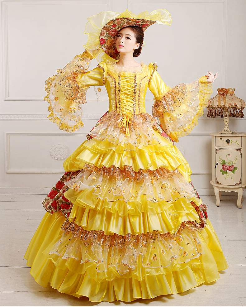 European Ladies Court Dress - Elegant Dance Clothes for Women, Ideal for  Stage Performances and Medieval Princess Outfits, Sizes S-3XL