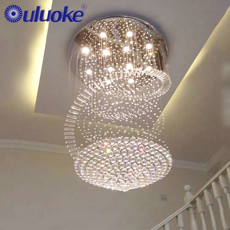 Hot Sale Hotel Living Room Villa Contemporary Pendant Lights Fixtures Luxury K9 Crystal Chandelier