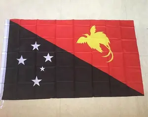 Kualitas Negara Bendera Kustom Papua Nugini Bendera Nasional untuk Bersorak