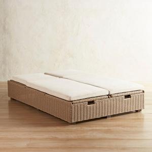 <span class=keywords><strong>Chaise</strong></span> longue <span class=keywords><strong>de</strong></span> plage double places en rotin tissé au <span class=keywords><strong>bord</strong></span> <span class=keywords><strong>de</strong></span> la piscine extérieure - Product Image 4