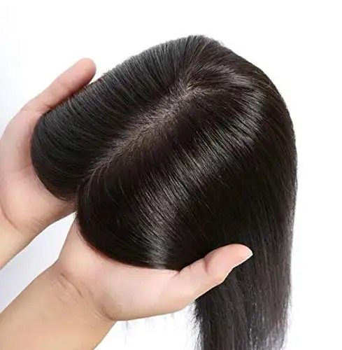 Pinza de pelo de seda para mujer, pieza de cabello de 5x6, 3x5, cabello brasileño con cutícula alineada, color marrón miel