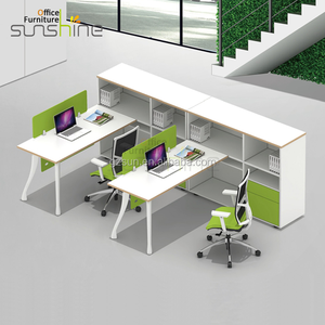 둥근 모양 3 사람 사무실 워크스테이션 모듈 - Product Image 2