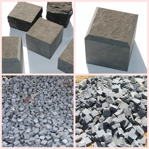 Ngoài trời Granite <span class=keywords><strong>Interlock</strong></span> Bằng Phẳng Màu Đen Xám Granite Biên Giới Lát Đá Lát Sân Vườn - Product Image 5