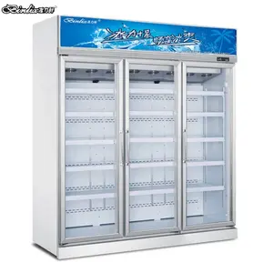 Siêu Thị Gặp Gỡ Thịt Bò Icecream Hiển Thị 3 Cửa Kính Thẳng Đứng Tủ Đông-18 Độ C.