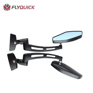 SF-062 FLYQUICK Kaca Spion Modifikasi Universal, Kaca Spion Sepeda Motor Aluminium Hitam untuk CB400