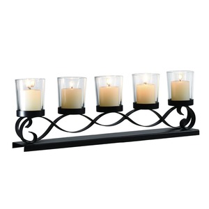De hierro negro vela estante espera 5 velas - Product Image 1