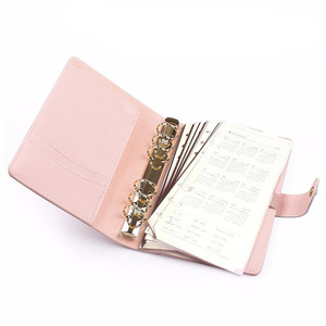 Agenda per pianificatore esecutivo A5 di alta qualità hardware dorato 6 raccoglitore ad anelli agenda in pelle - Product Image 1