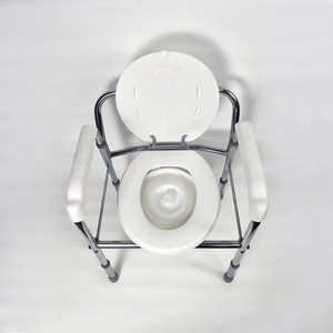 Silla de Baño y Ducha de Seguridad, Inodoro de Aluminio con Respaldo Alto, Fácil de Limpiar, Suministros de Rehabilitación y Terapia - Product Image 2