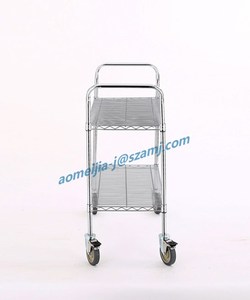 2-tier industria de almacenamiento de uso fácil movimiento NSF y TUV aprobado cromo utilidad carrito - Product Image 4