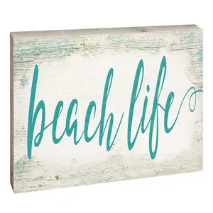 La Vie de plage Design Blanc 2x6 Pouces Pin Massif Panneau Mural En Bois