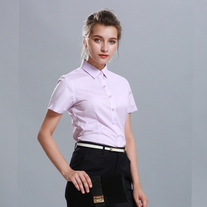 Camicie da <span class=keywords><strong>donna</strong></span> personalizzate-camicie formali da lavoro per <span class=keywords><strong>donna</strong></span>, camicia bianca a maniche corte, elegante camicetta <span class=keywords><strong>rosa</strong></span> per l'ufficio di lavoro - Product Image 5
